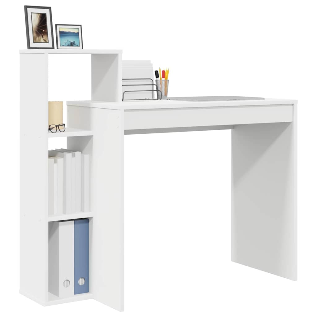 Desk with Shelf White 100 x 40 x 90 cm Engineered Wood