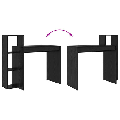 Desk with Shelf Black Oak 100 x 40 x 90 cm Engineered Wood