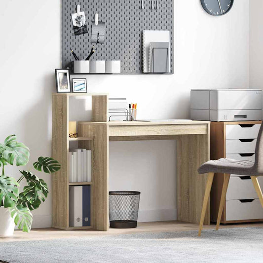 Desk with Shelf Sonoma Oak 100 x 40 x 90 cm Engineered Wood
