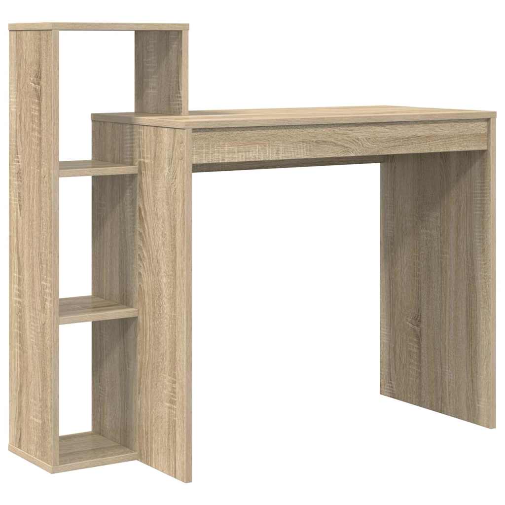 Desk with Shelf Sonoma Oak 100 x 40 x 90 cm Engineered Wood