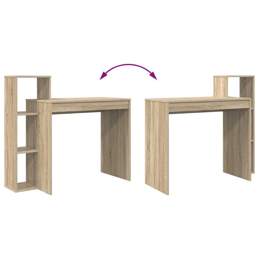 Desk with Shelf Sonoma Oak 100 x 40 x 90 cm Engineered Wood