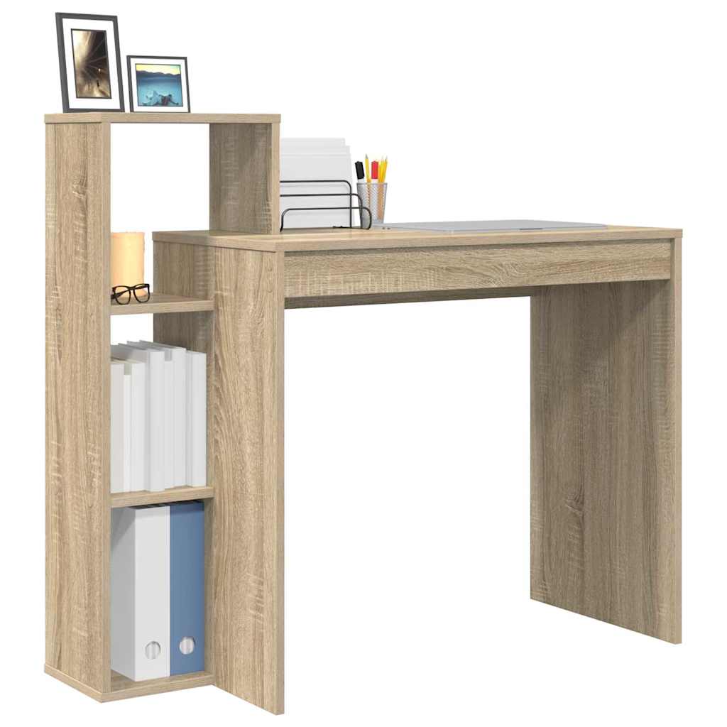 Desk with Shelf Sonoma Oak 100 x 40 x 90 cm Engineered Wood