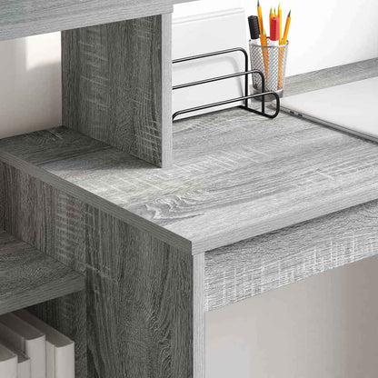 Desk with Shelf Grey Sonoma 100 x 40 x 90 cm Engineered Wood