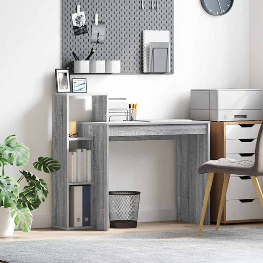 Desk with Shelf Grey Sonoma 100 x 40 x 90 cm Engineered Wood