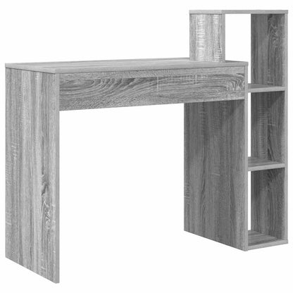 Desk with Shelf Grey Sonoma 100 x 40 x 90 cm Engineered Wood