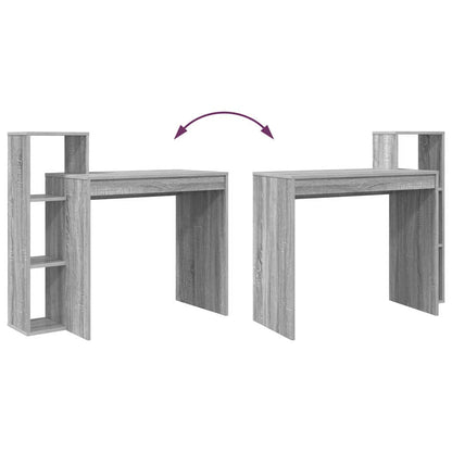 Desk with Shelf Grey Sonoma 100 x 40 x 90 cm Engineered Wood