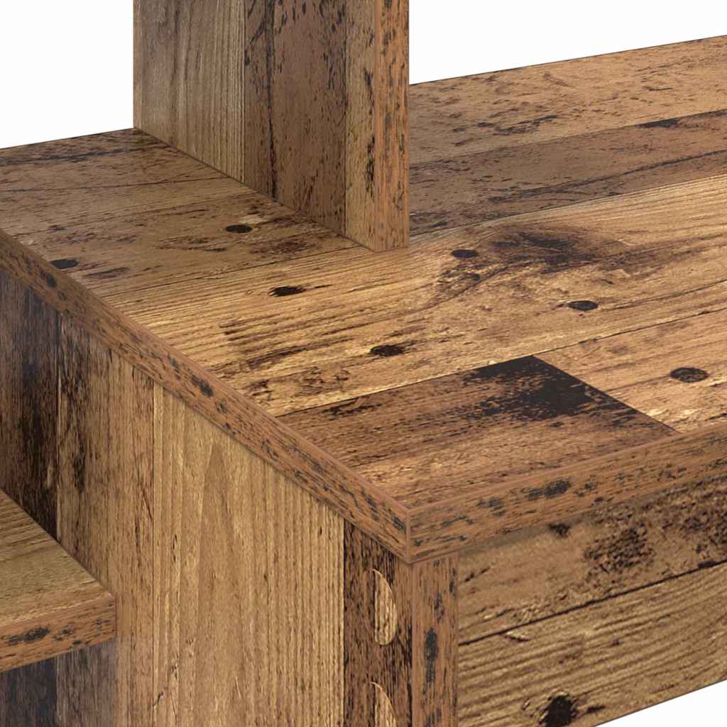 Desk with Shelf Old Wood 100 x 40 x 90 cm Engineered Wood