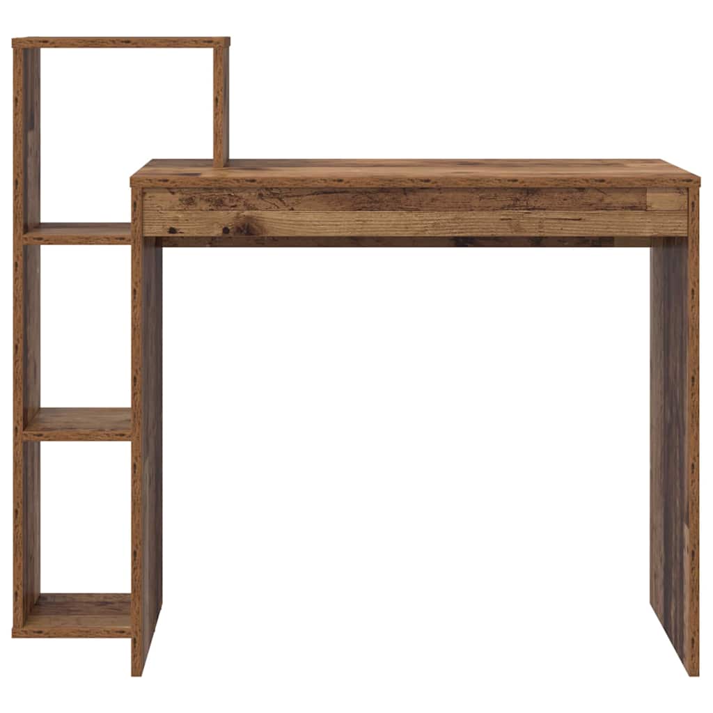 Desk with Shelf Old Wood 100 x 40 x 90 cm Engineered Wood