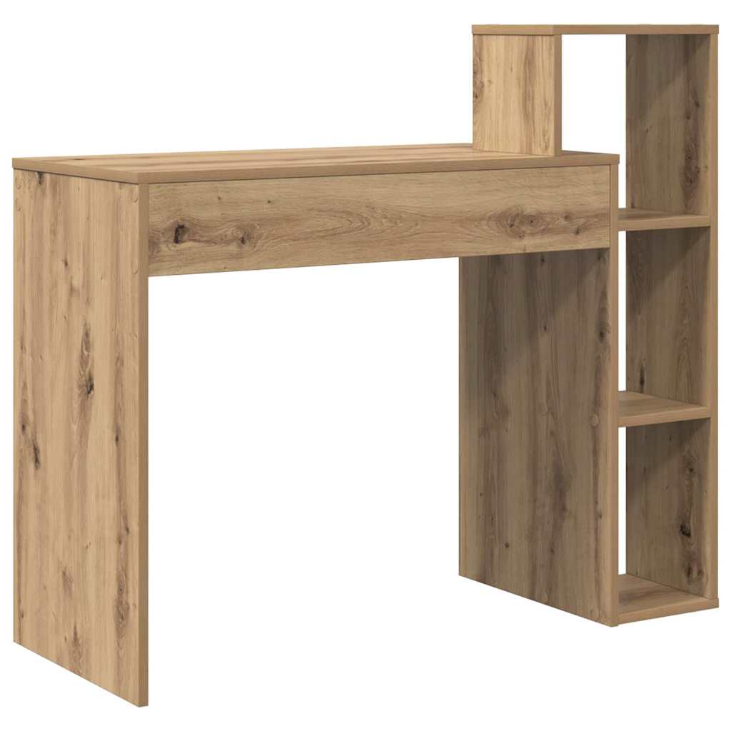Desk with Shelf Artisan Oak 100 x 40 x 90 cm Engineered Wood