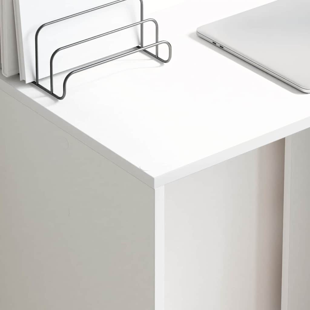 Desk with Shelf White 78.5 x 37 x 154.5 cm Engineered Wood