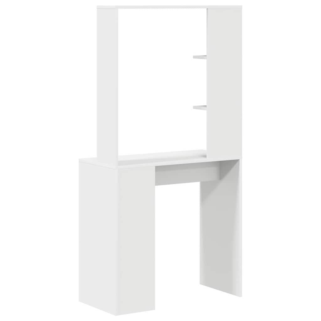 Desk with Shelf White 78.5 x 37 x 154.5 cm Engineered Wood