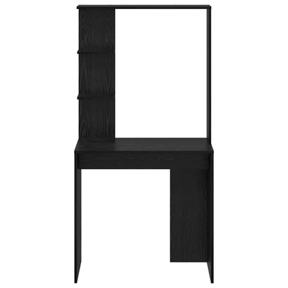 Desk with Shelf Black Oak 78.5 x 37 x 154.5 cm Engineered Wood
