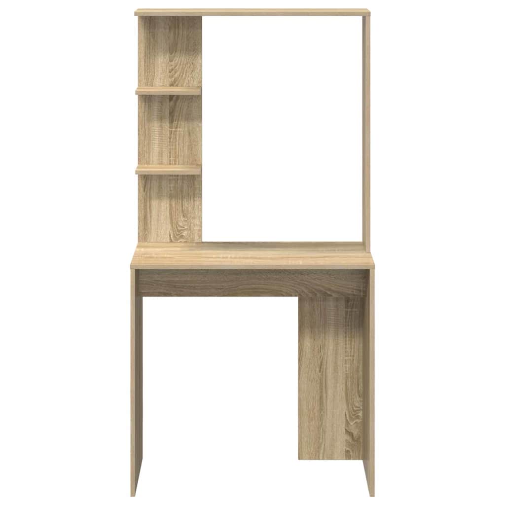 Desk with Shelf Sonoma Oak 78.5 x 37 x 154.5 cm Engineered Wood