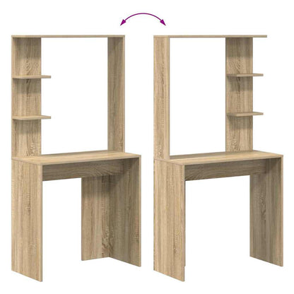 Desk with Shelf Sonoma Oak 78.5 x 37 x 154.5 cm Engineered Wood
