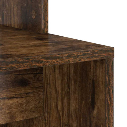 Desk with Shelf Smoked Oak 78.5 x 37 x 154.5 cm Engineered Wood