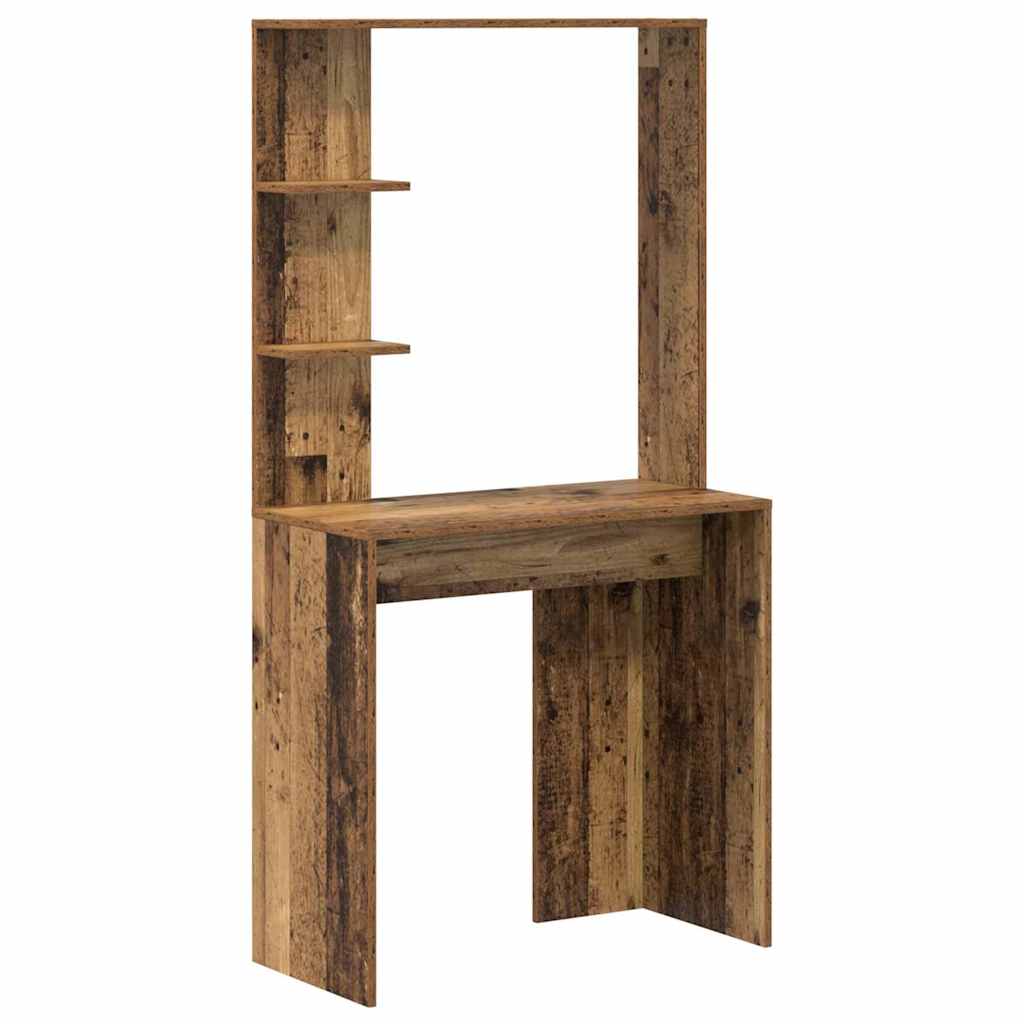 Desk with Shelf Old Wood 78.5 x 37 x 154.5 cm Engineered Wood