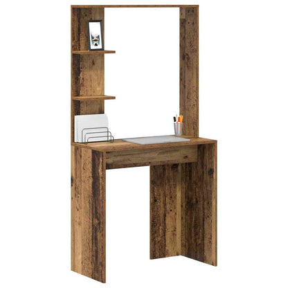 Desk with Shelf Old Wood 78.5 x 37 x 154.5 cm Engineered Wood