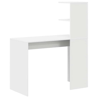 Desk with Shelf White 102 x 50 x 124 cm Engineered Wood