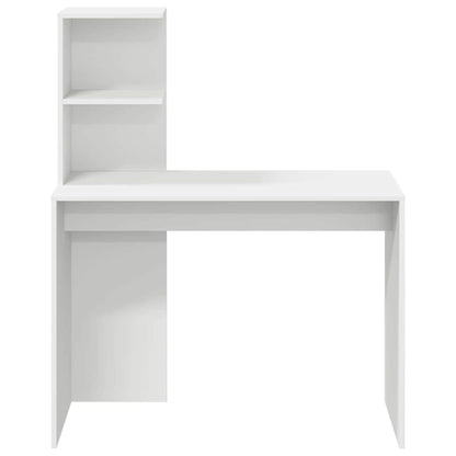 Desk with Shelf White 102 x 50 x 124 cm Engineered Wood