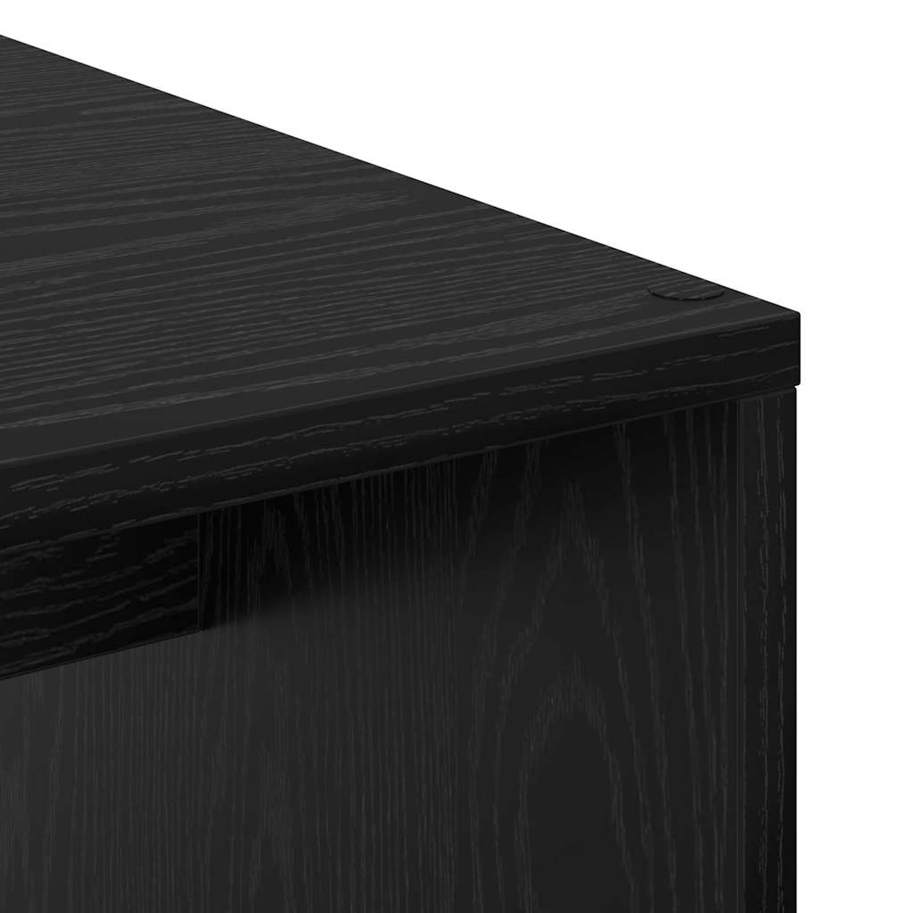 Desk with Shelf Black Oak 102 x 50 x 124 cm Engineered Wood