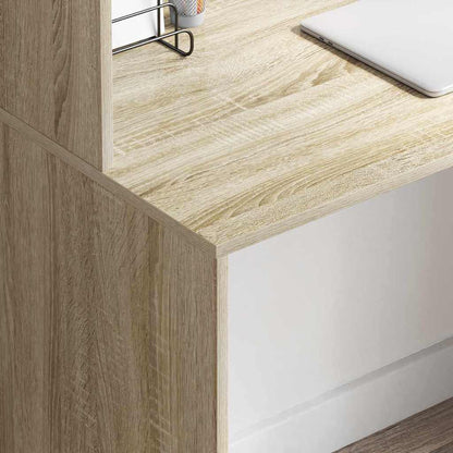 Desk with Shelf Sonoma oak 102 x 50 x 124 cm Engineered wood