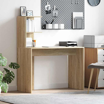 Desk with Shelf Sonoma oak 102 x 50 x 124 cm Engineered wood