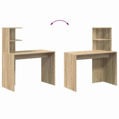 Desk with Shelf Sonoma oak 102 x 50 x 124 cm Engineered wood