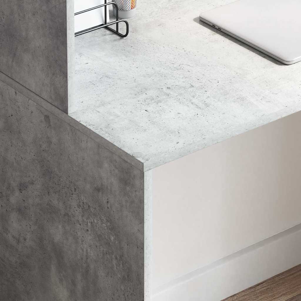 Desk with Shelf Concrete Grey 102 x 50 x 124 cm Engineered Wood