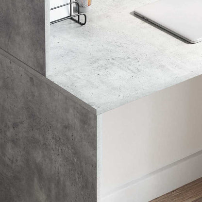 Desk with Shelf Concrete Grey 102 x 50 x 124 cm Engineered Wood