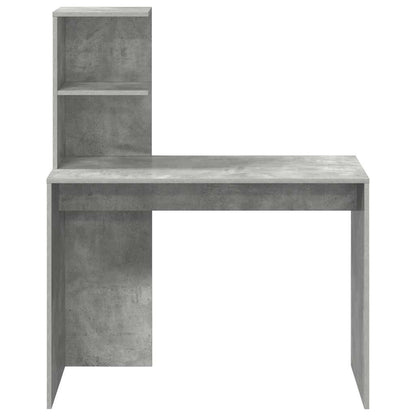Desk with Shelf Concrete Grey 102 x 50 x 124 cm Engineered Wood