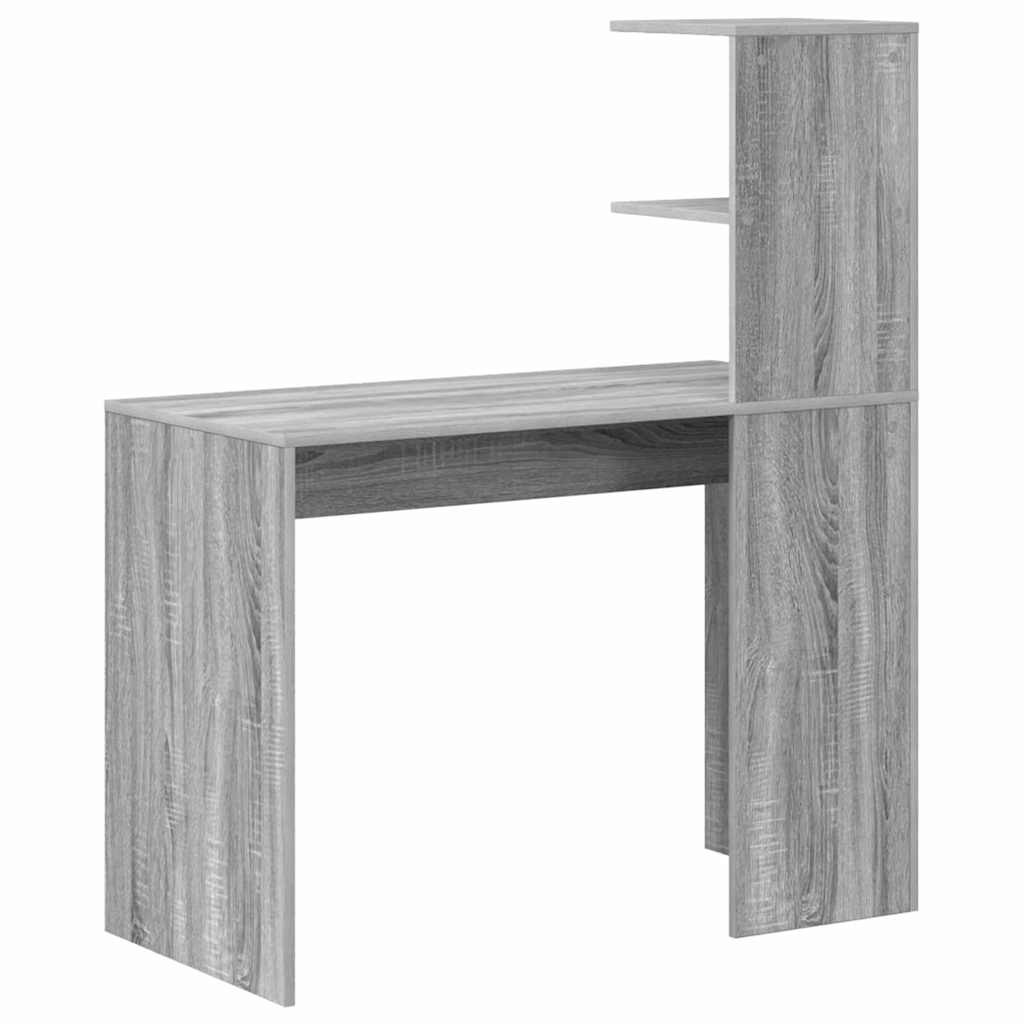 Desk with Shelf Grey Sonoma 102 x 50 x 124 cm Engineered Wood