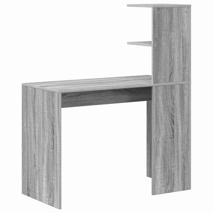 Desk with Shelf Grey Sonoma 102 x 50 x 124 cm Engineered Wood