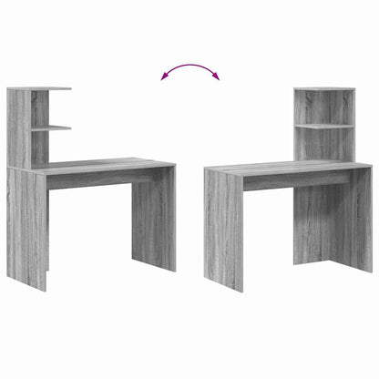 Desk with Shelf Grey Sonoma 102 x 50 x 124 cm Engineered Wood