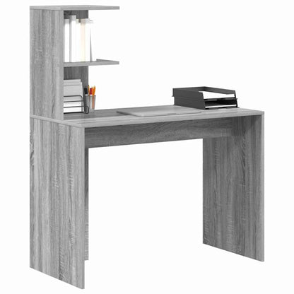 Desk with Shelf Grey Sonoma 102 x 50 x 124 cm Engineered Wood