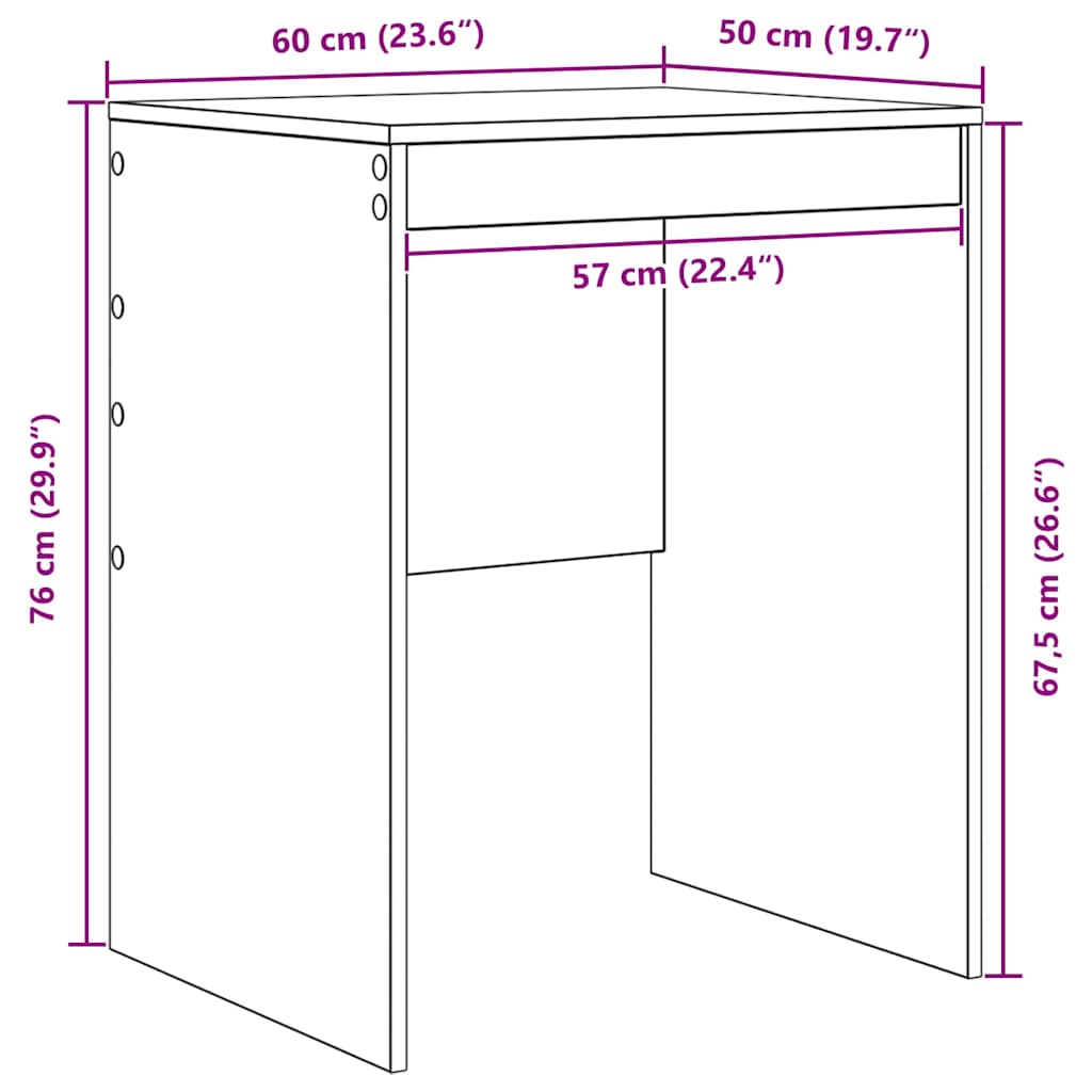 Desk Concrete Grey 60 x 50 x 76 cm