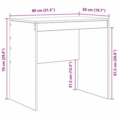 Desk Black oak 80 x 50 x 76 cm Engineered wood