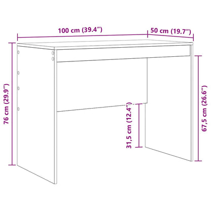 Desk Black oak 100 x 50 x 76 cm Engineered wood