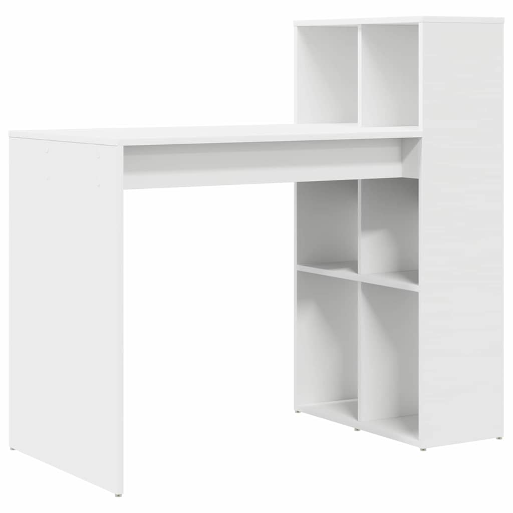 Desk with Shelf White 108 x 55 x 103.5 cm Engineered Wood