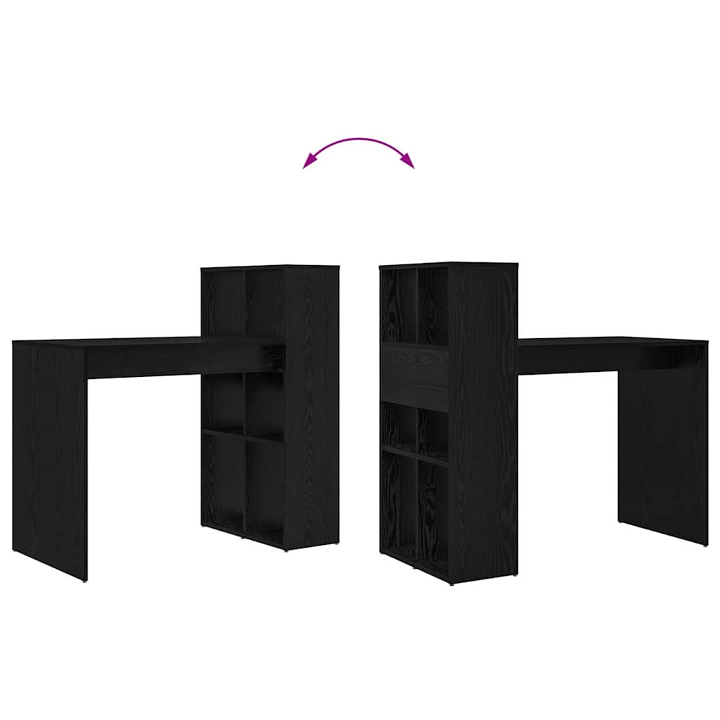 Desk with Shelf Black Oak 108 x 55 x 103.5 cm Engineered Wood
