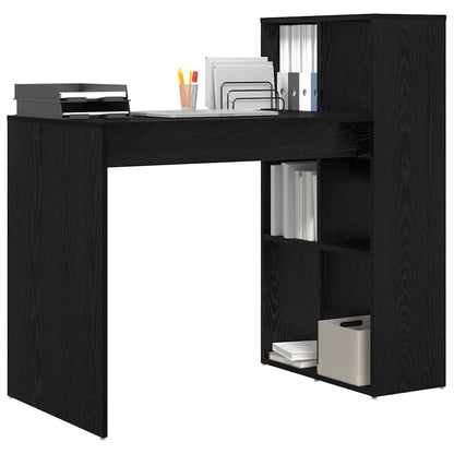 Desk with Shelf Black Oak 108 x 55 x 103.5 cm Engineered Wood