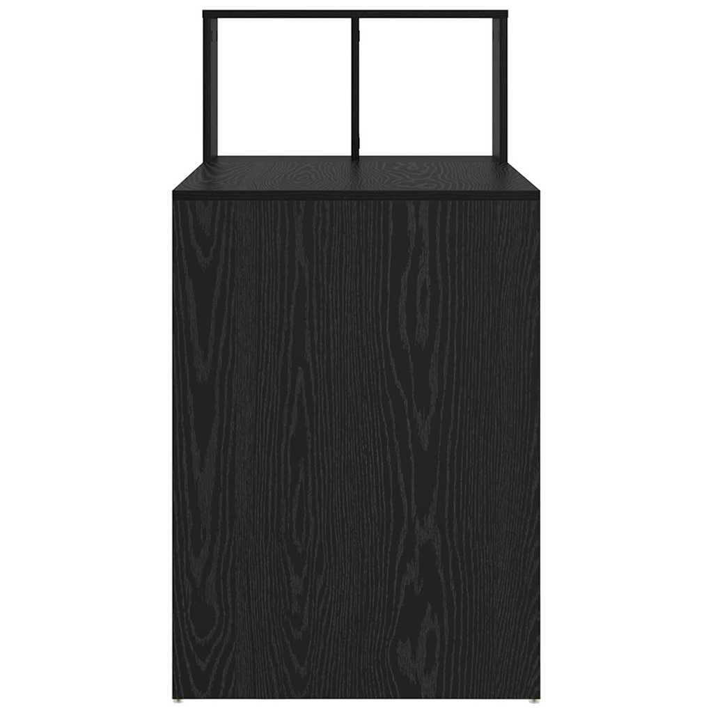 Desk with Shelf Black Oak 108 x 55 x 103.5 cm Engineered Wood