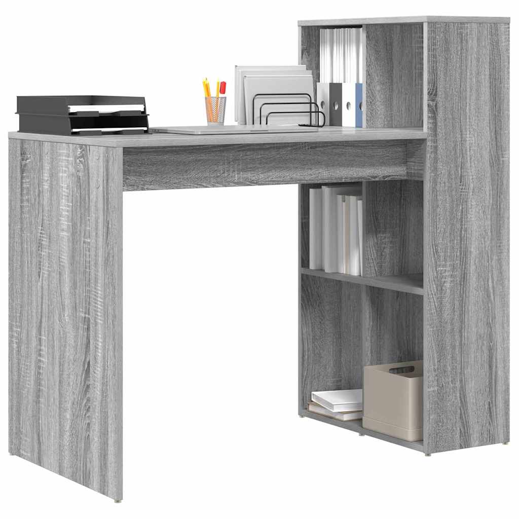 Desk with Shelf Grey Sonoma 108 x 55 x 103.5 cm Engineered Wood