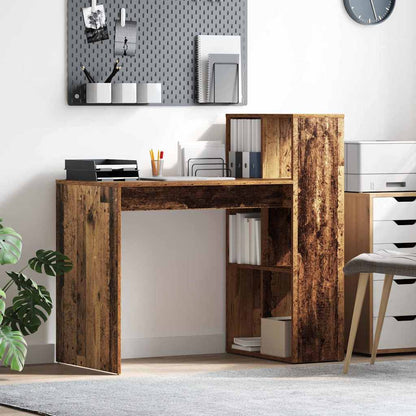 Desk with Shelf Old Wood 108 x 55 x 103.5 cm Engineered Wood