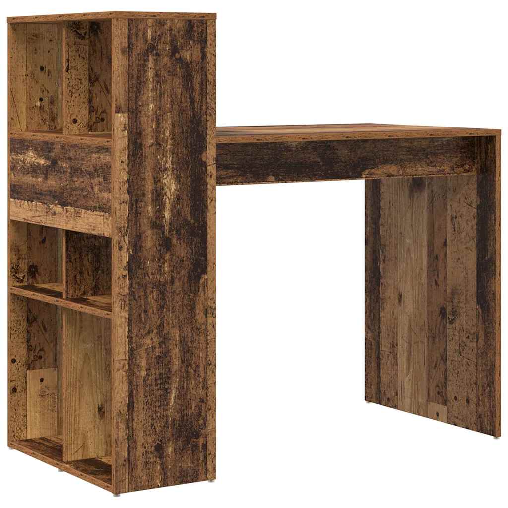 Desk with Shelf Old Wood 108 x 55 x 103.5 cm Engineered Wood