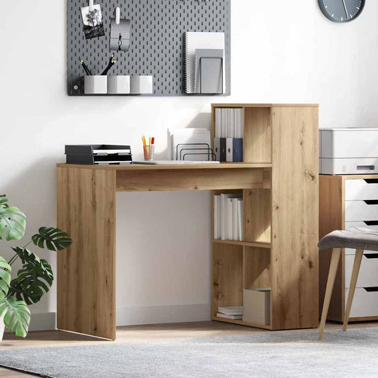 Desk with Shelf Artisan Oak 108 x 55 x 103.5 cm Engineered Wood