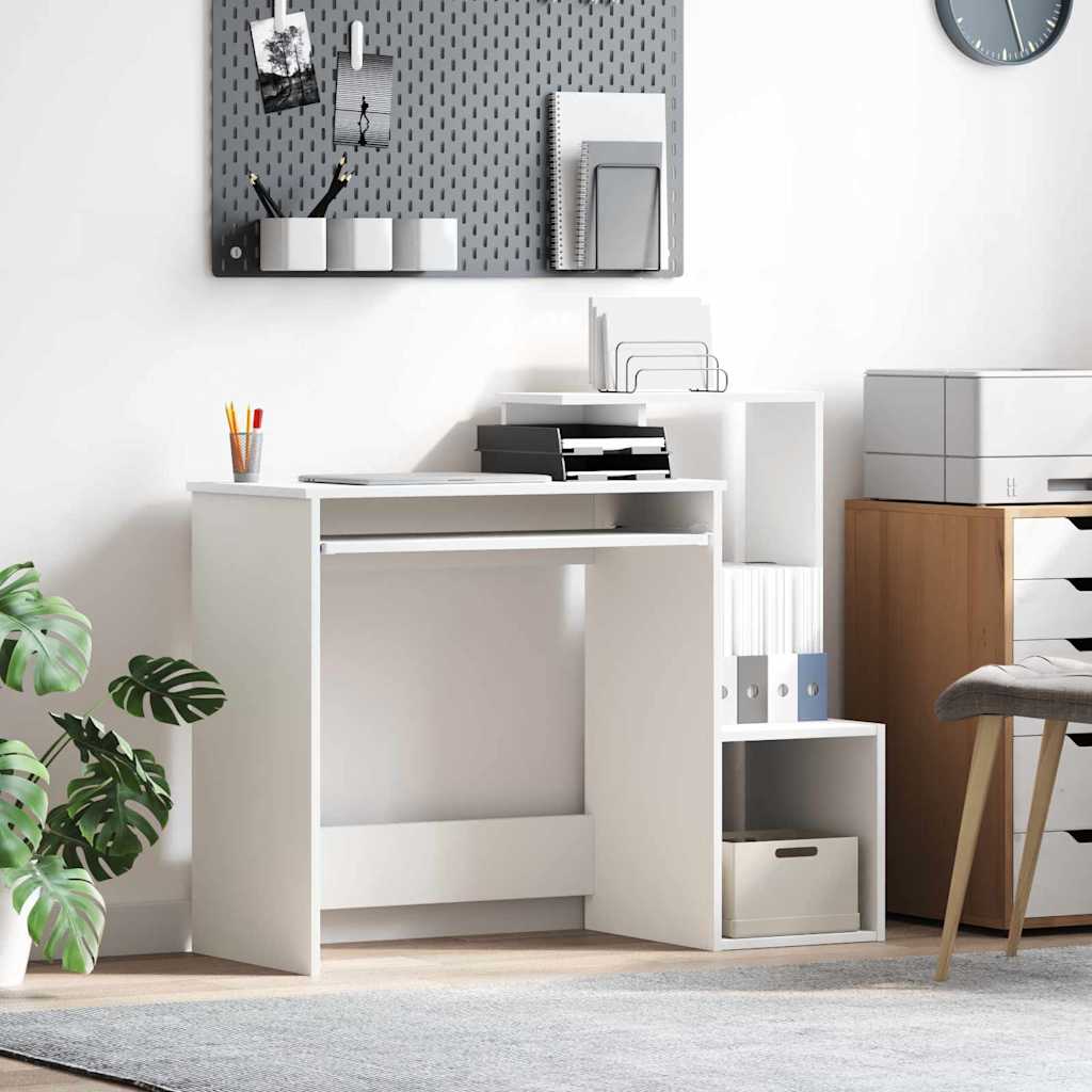 Desk with Drawer White 106 x 41 x 88.5 cm Engineered Wood