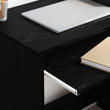 Desk with Drawer Black Oak 106 x 41 x 88.5 cm Engineered Wood