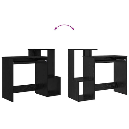 Desk with Drawer Black Oak 106 x 41 x 88.5 cm Engineered Wood