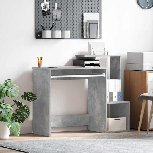 Desk Concrete grey 106 x 40 x 88.5 cm Engineered Wood