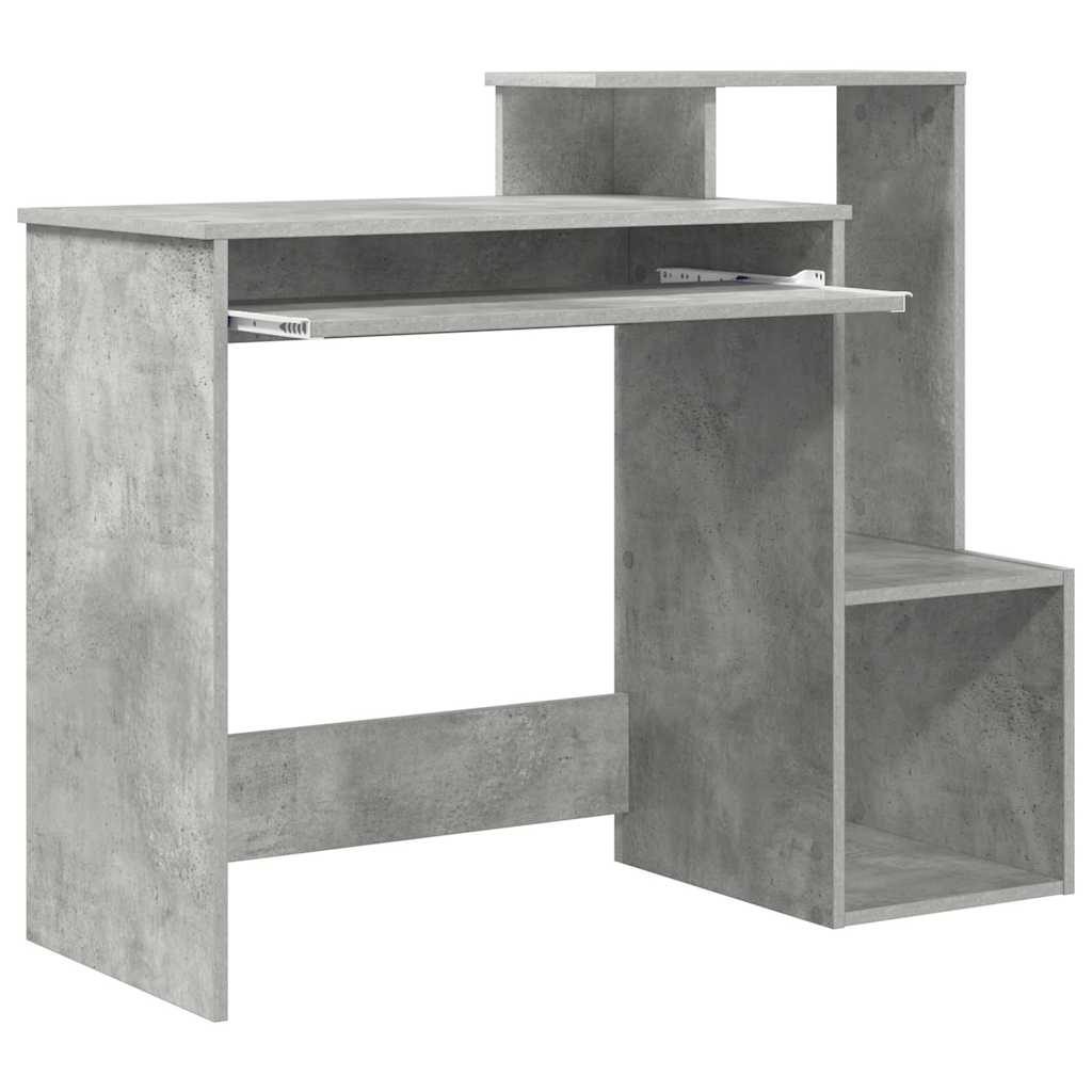 Desk Concrete Grey 106 x 41 x 88.5 cm Engineered Wood